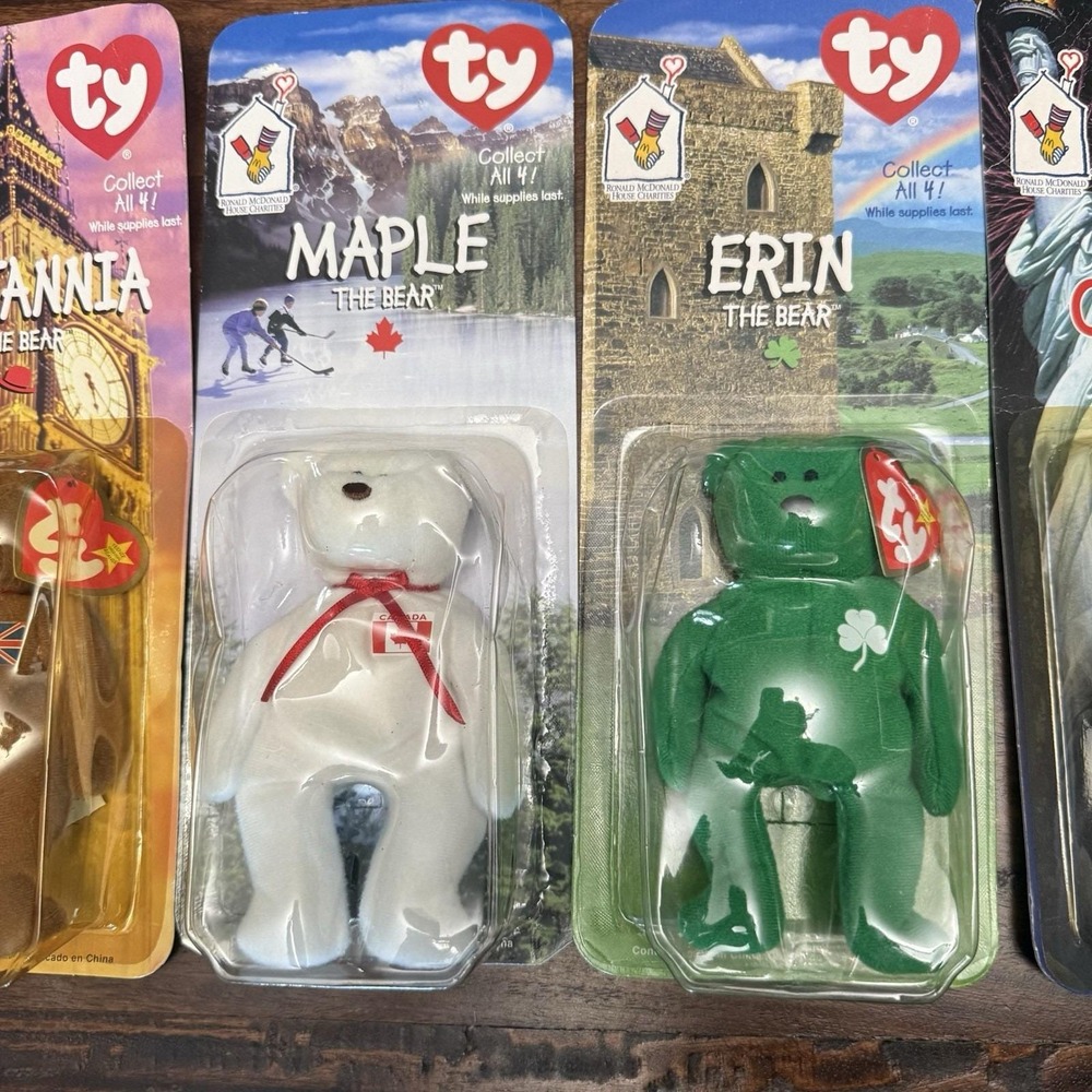 TY McDonalds Beanie Baby Erin Maple Britannia Glory the Bear 1999 FULL SET OF 4 - Picture 5 of 5